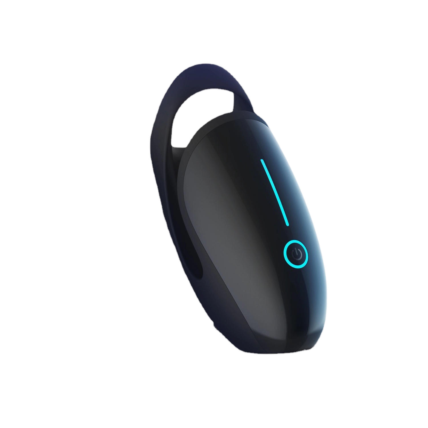 Midnight black ergonomic whale-shaped male stamina training stroker with discreet tech aesthetic for wholesale B2B distribution